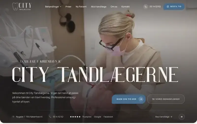 Hele forsiden af City Tandlægerne