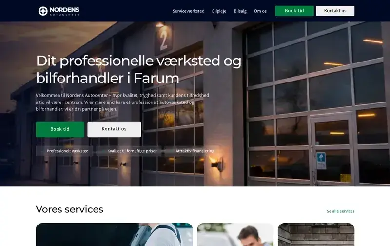 Hele forsiden af Nordens Autocenter