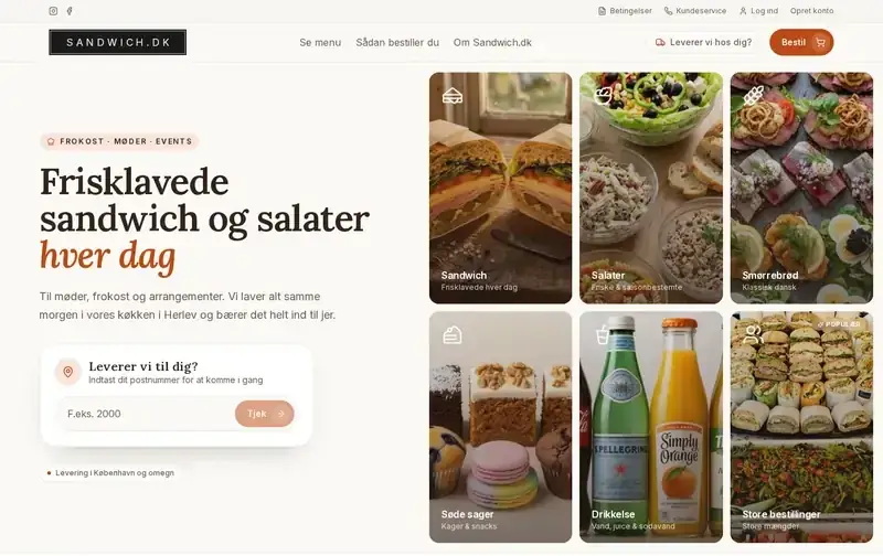 Hele forsiden af Sandwich.dk